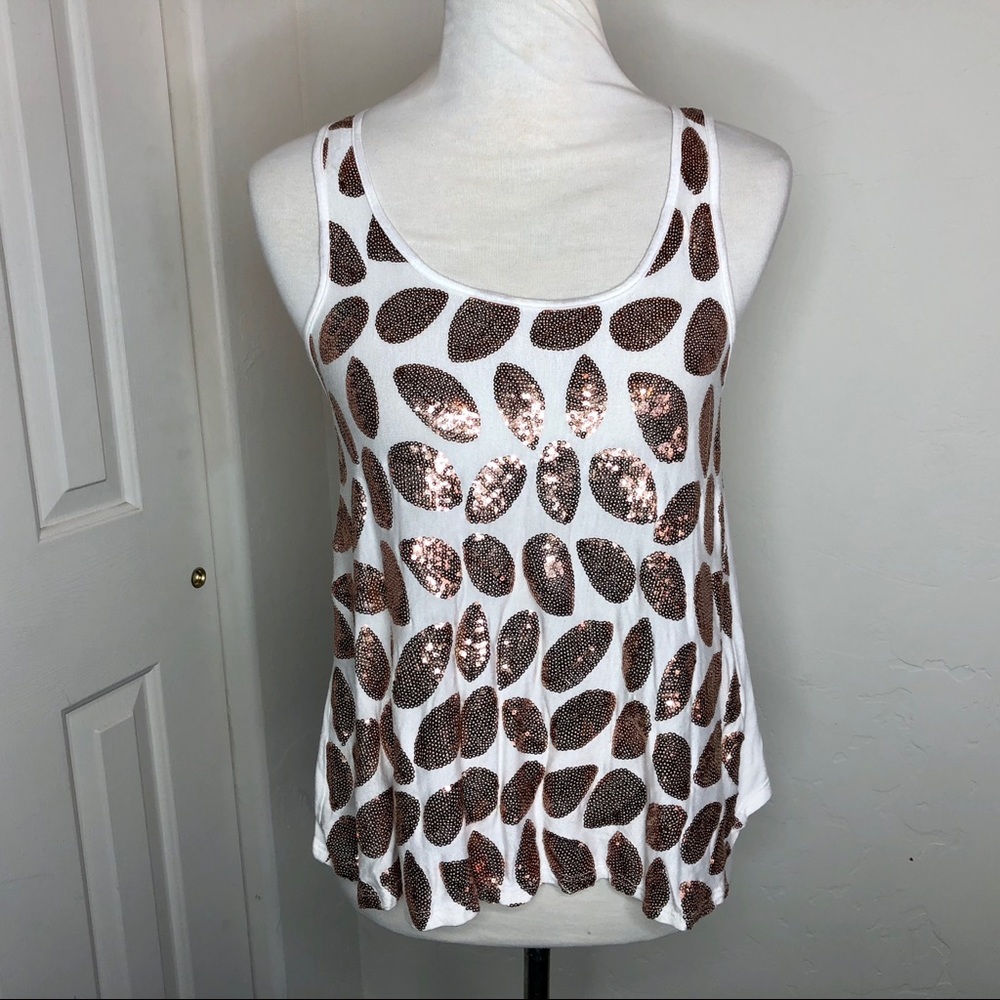 🌵Charlotte Russe Gold Sequin Racerback Tank